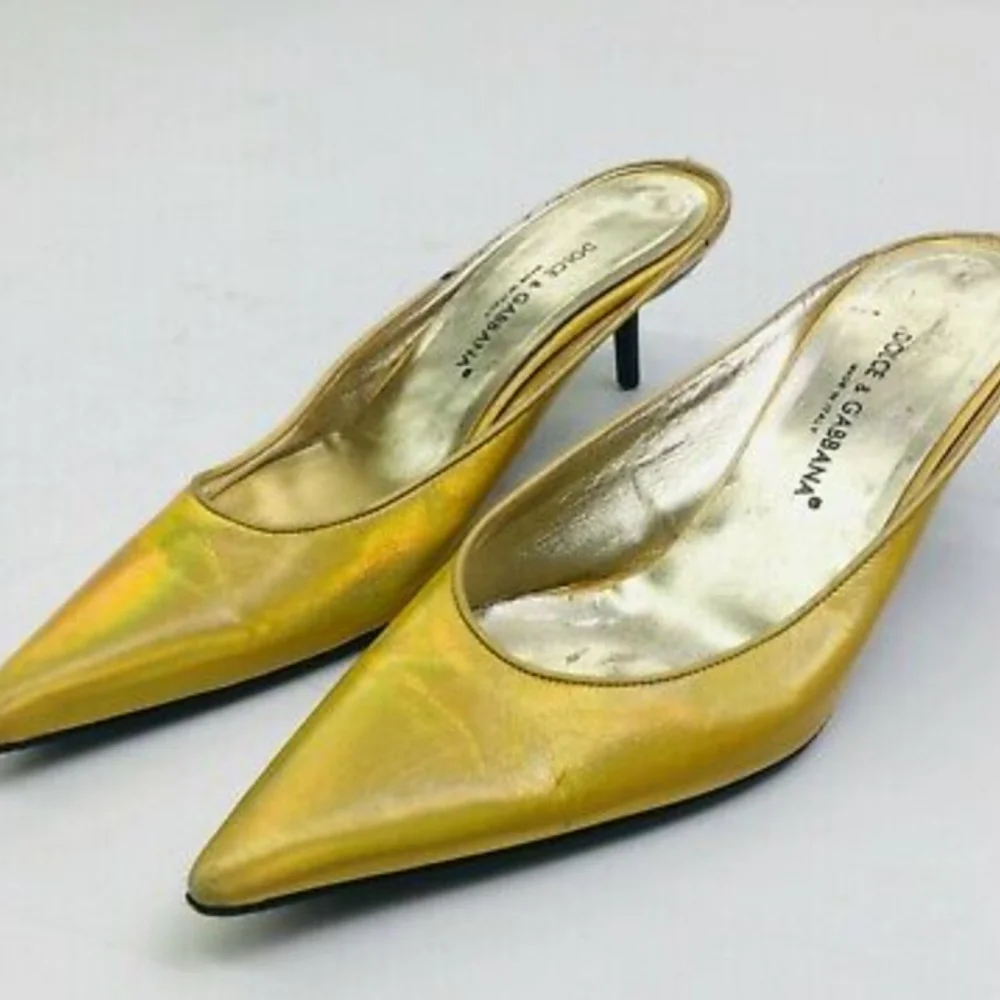 Dolce Gabbana Hologram Leather Kitten Heels - Picture 3 of 5